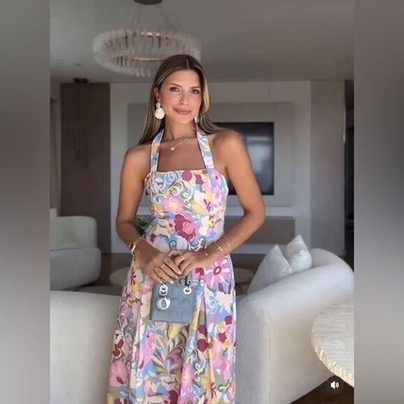 ZARA PRINTED LINEN MIDI DRESS - Picture 7 of 10